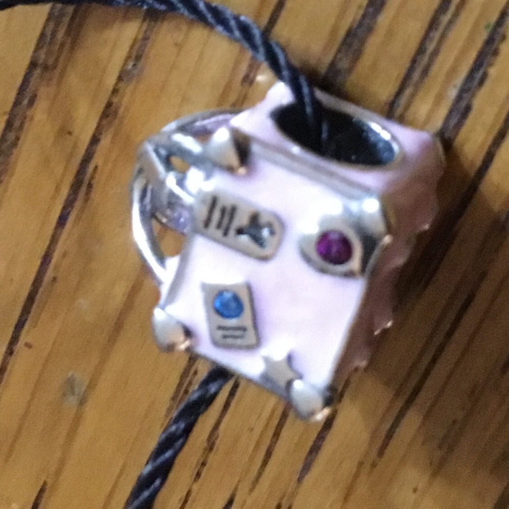 S925 Pink Travel Suitcase Luggage Charm Pandora Style